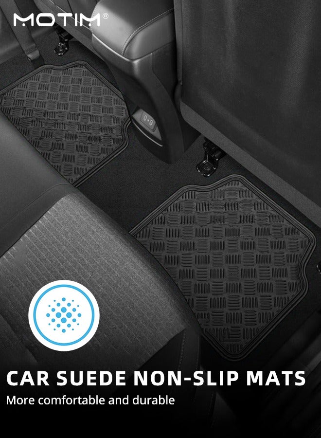 موتيم سجاد أرضيات 4 قطع للخدمة الشاقة لسيارة شاحنة شاحنة فان SUV، أسود - سجاد أرضيات ممتاز يناسب جميع الأحوال الجوية لأرضية السيارة، سجاد أرضيات السيارات ذو الطبقات العميقة لجميع الأحوال الجوية، حماية كاملة من الأوساخ - Image 5