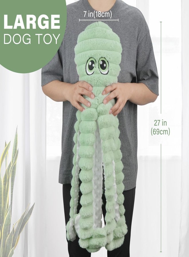 Prime Pets Dog Toys for Large Dogs, 27” Extra Large Plush Octopus Dog Toy, Crinkle Squeaky Dog Toy for Small Medium Large Breeds, Interactive Stuffed Chew Toys to Keep Them Busy, Green - Image 2