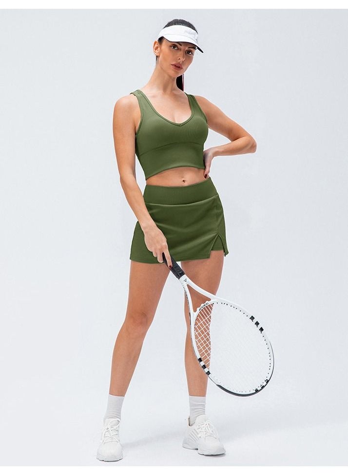 Loquat - Tight Tennis Anti - left high waist sport yoga golf skirt pants - Image 1