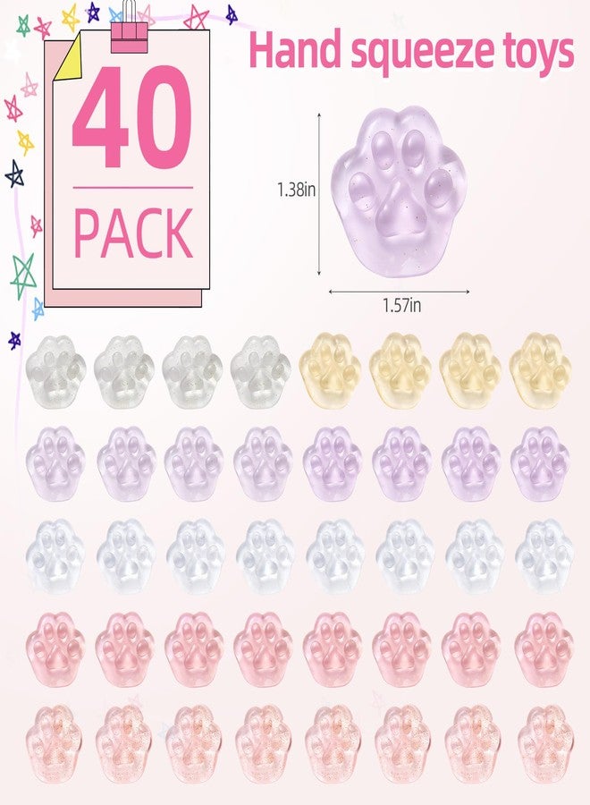 Miaopen 40pcs Mini Squishies Squishy Toy Cat Party Favors for Kids, Cat's paw Mochi Squishy Toys Kawaii Stress Reliever Anxiety Toys for Boys Girls, Pinata Fillers, Goodie Bag Stuffers for Toddlers Adults - Image 2