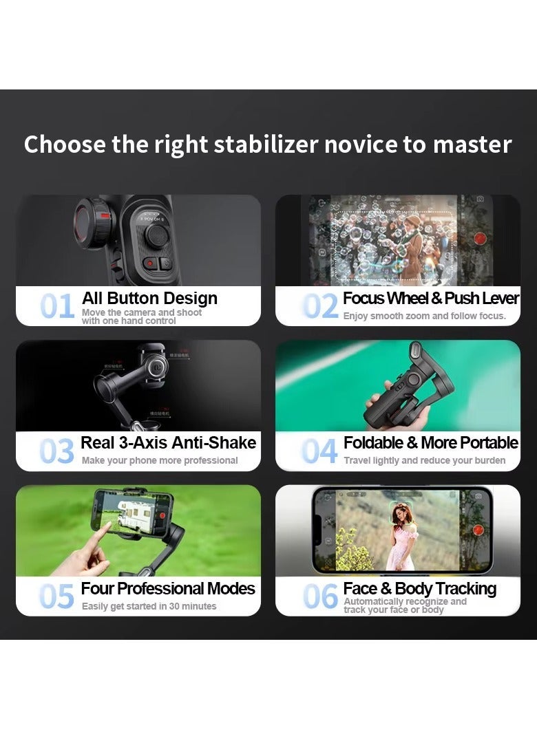 AOCHUAN Smart XE Handheld Gimbal Stabilizer 3-Axis for Smartphone for iPhone Android AI Face Tracking Vlog - Image 3