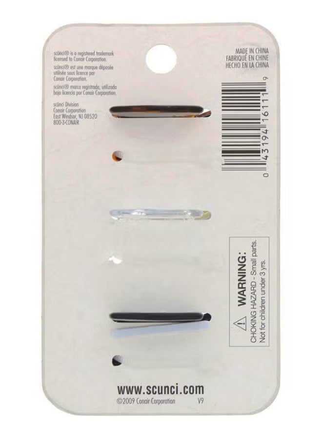 سكانشي طقم مشبك فكي مكون من 3 قطع بني غامق / شفاف / أسود - Image 2