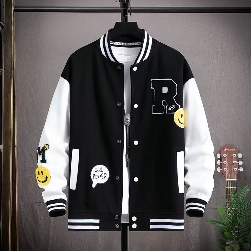 Spring and Autumn Baseball Clothes Boys Teenagers Junior Senior high school Students Trendy Handsome Jacket Couple hiphop Style Jacket - Image 5