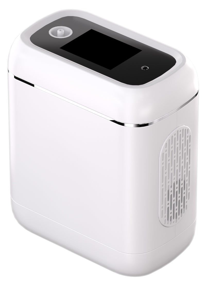 Ayeeb 5 LPM Travel Oxygen Machine (TOM), LCD Smart Touch Screen, Low Noise Pulse Mode, 96% Pure O2 Therapy Portable Concentrator Generator for Home Healthcare Sports Fitness Recovery High Land Air Aid, Car Charge Rechargeable Battery, 1.2Kg Ultra Lightweight Easy Carry Bag with Accessories  - Image 5