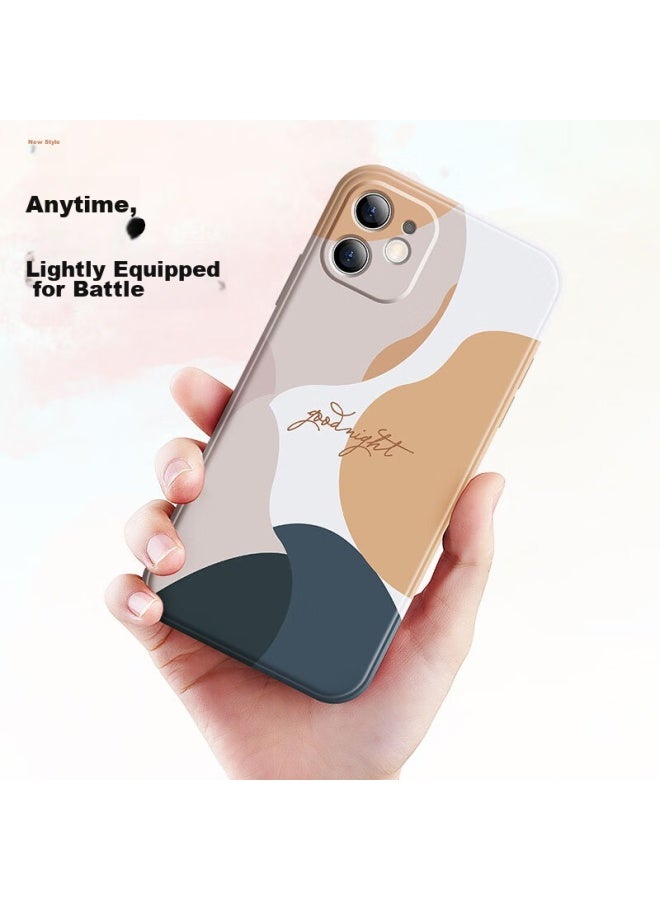 Zitai, Suitable For Apple 13 Phone Case, Liquid Silicone Iphone 13 Protective Cover, Painted Creative Anti-Drop Soft Case [Morandi], 6.1 Inch White - Image 3