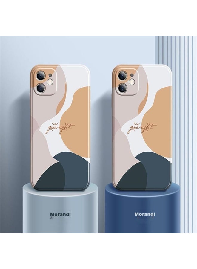 Zitai, Suitable For Apple 13 Phone Case, Liquid Silicone Iphone 13 Protective Cover, Painted Creative Anti-Drop Soft Case [Morandi], 6.1 Inch White - Image 2