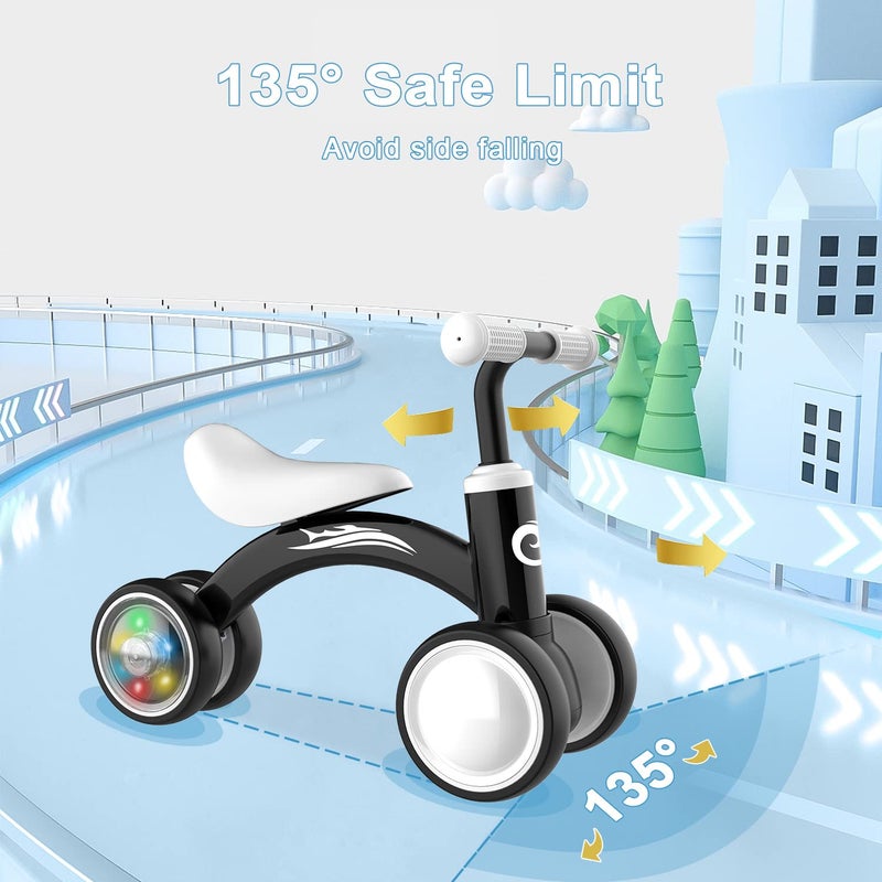 Gamfeiny Colorful Lighting Baby Balance Bike Toys for 1 Year Old Boy Gifts, 10-36 Month Toddler Balance Bike, No Pedal 4 Silence Wheels&Soft Seat First Riding on Toys, One Year Old Boy Birthday Gifts. - Image 4