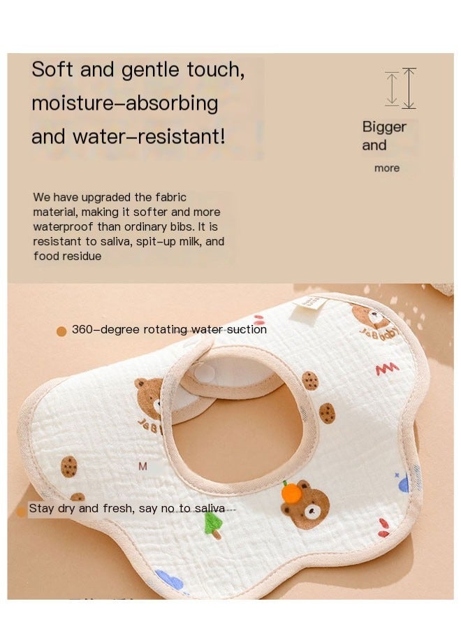 Kissy Baby Baby Bibs Cotton, Muslin Baby Bibs, 7Pcs Soft Absorben Bandana Bib for Drooling & Teething for Girls & Boys, Cute Cartoon Adjustable Multi-Functional Scarf Burp Cloths - Image 2