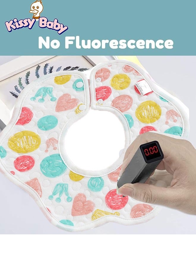 Kissy Baby Baby Bibs Cotton, Muslin Baby Bibs, 7Pcs Soft Absorben Bandana Bib for Drooling & Teething for Girls & Boys, Cute Cartoon Adjustable Multi-Functional Scarf Burp Cloths - Image 4