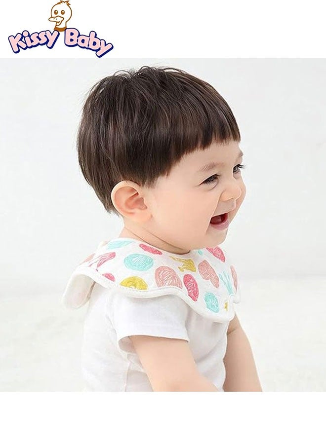 Kissy Baby Baby Bibs Cotton, Muslin Baby Bibs, 7Pcs Soft Absorben Bandana Bib for Drooling & Teething for Girls & Boys, Cute Cartoon Adjustable Multi-Functional Scarf Burp Cloths - Image 5