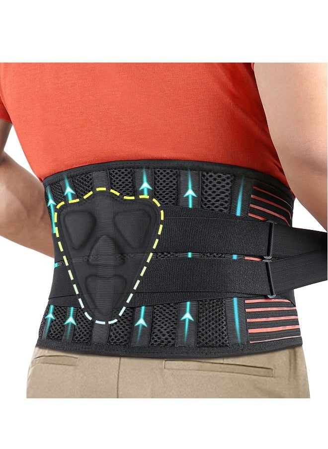 Generic Back Brace for Lower Back Pain-Lumbar Support for Heavy Lifting Men Women-Breathable Waist Support Relief Sciatica, Herniated Disc (M) 