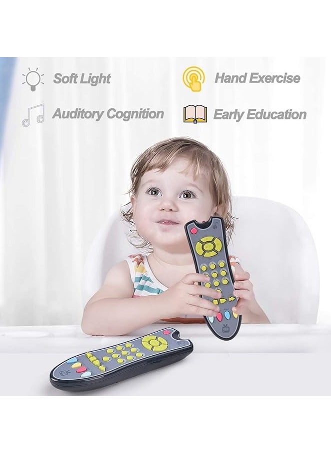 UKR - UKR TV Remote Control Singing Baby Toy – Musical Early Learning Toy with Light & Sound | Multi-Language Remote for Babies 6+ Months | Interactive Language Development Toy for Boys & Girls (Grey) - Image 1