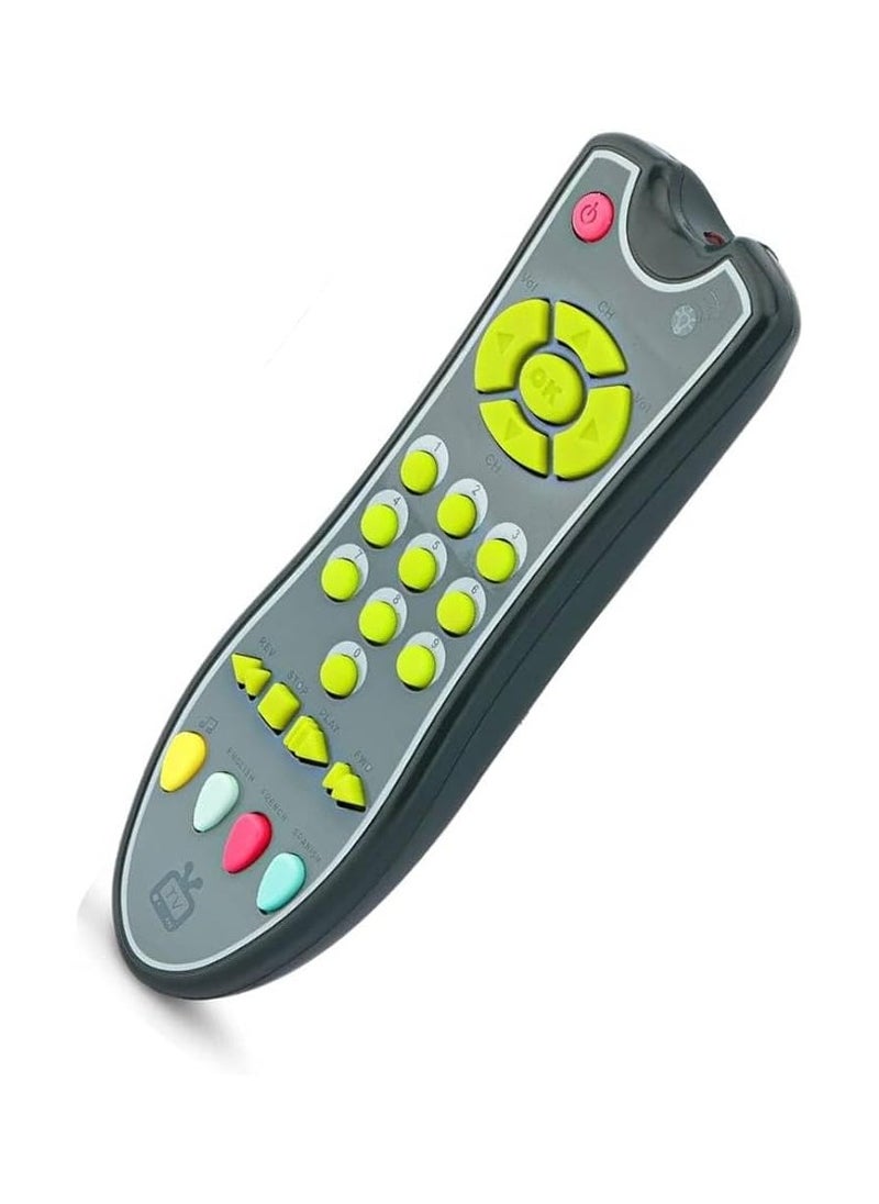UKR - UKR TV Remote Control Singing Baby Toy – Musical Early Learning Toy with Light & Sound | Multi-Language Remote for Babies 6+ Months | Interactive Language Development Toy for Boys & Girls (Grey) - Image 1