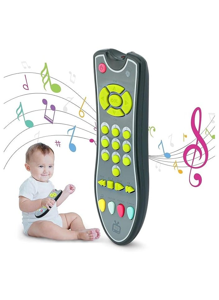 UKR - UKR TV Remote Control Singing Baby Toy – Musical Early Learning Toy with Light & Sound | Multi-Language Remote for Babies 6+ Months | Interactive Language Development Toy for Boys & Girls (Grey) - Image 1