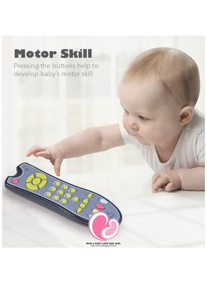 UKR - UKR TV Remote Control Singing Baby Toy – Musical Early Learning Toy with Light & Sound | Multi-Language Remote for Babies 6+ Months | Interactive Language Development Toy for Boys & Girls (Grey) - Image 1