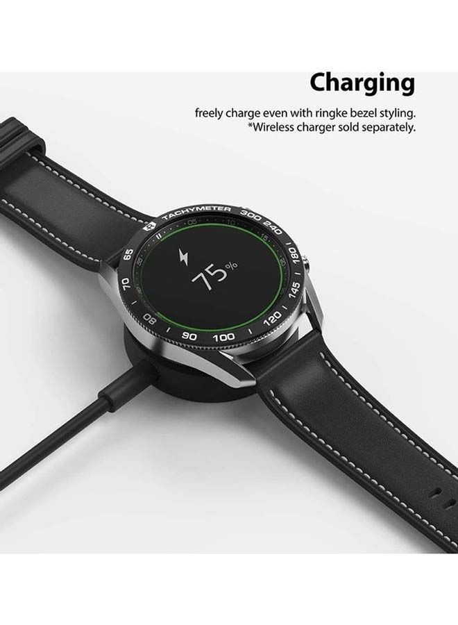 نيبمينينت غطاء حماية لاصق واقٍ من الخدوش بتصميم إطار حلقي الستانلس ستيل لساعة جلاكسي 3 أسود - Image 2