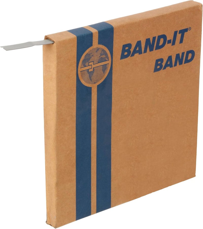 C20399 3/8" Wide, 0.025" Thick, 201 Stainless Steel Bright Annealed Finish Band (100' Roll)