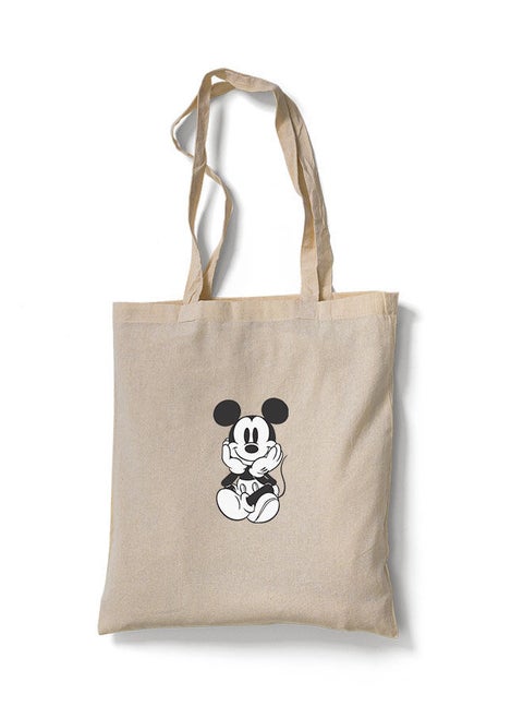 Reusable Eco-Friendly Cotton Canvas Tote Bag/ Shopping/ Shoulder Bag Mickey Sitting