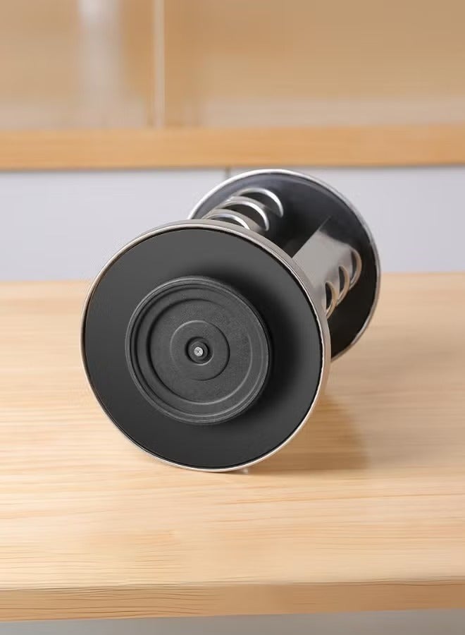 رف دوار منظم للتوابل و البهارات  مع 20 علبة زجاجية فضي - Image 4