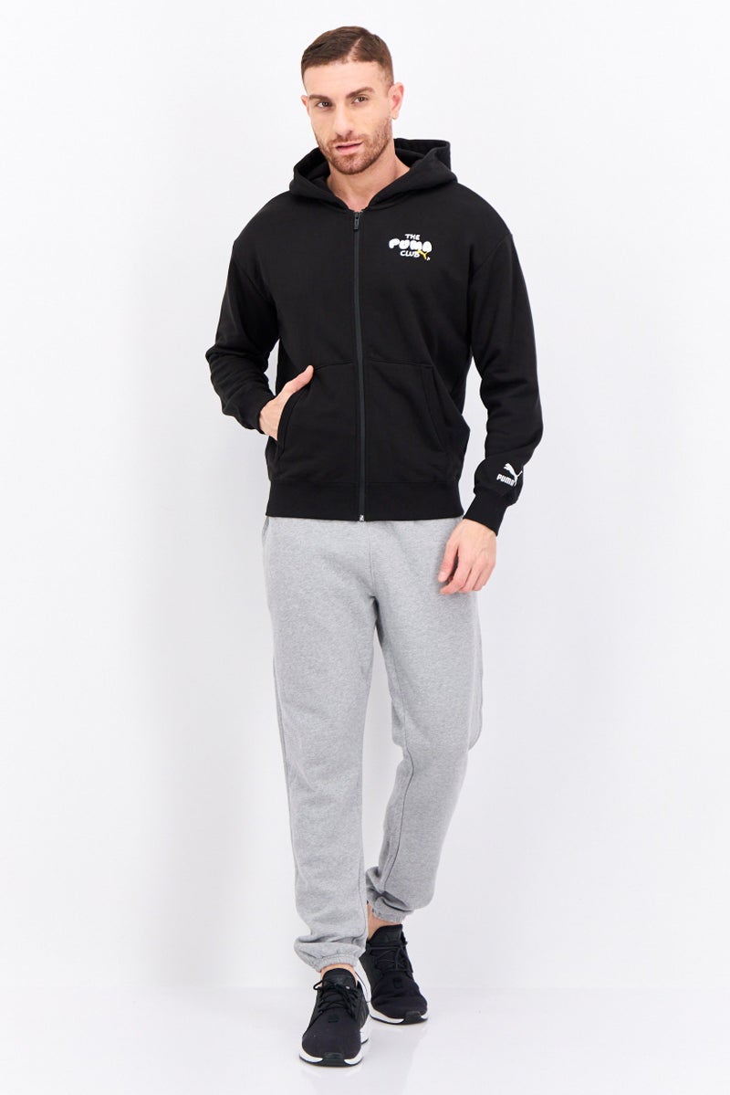 PUMA ملابس رياضية للرجال بأكمام طويلة مناسبة، خارجية، هوديز، أسود - Image 3