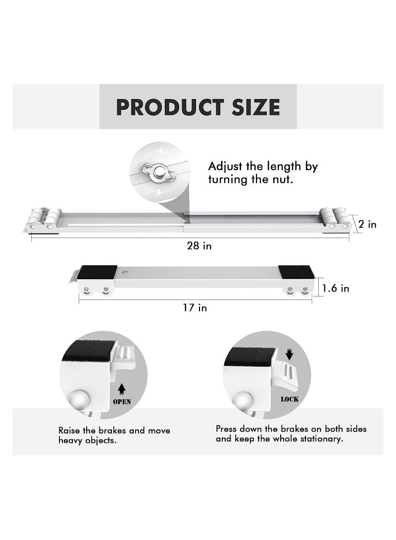 Furniture Dolly Mobile Roller, Extendable Appliance Rollers Mobile Washing Machine Base, Fridge Stand Moving Cart for Washing Machines, Refrigerators, Dryers, Dishwashers  - Image 2