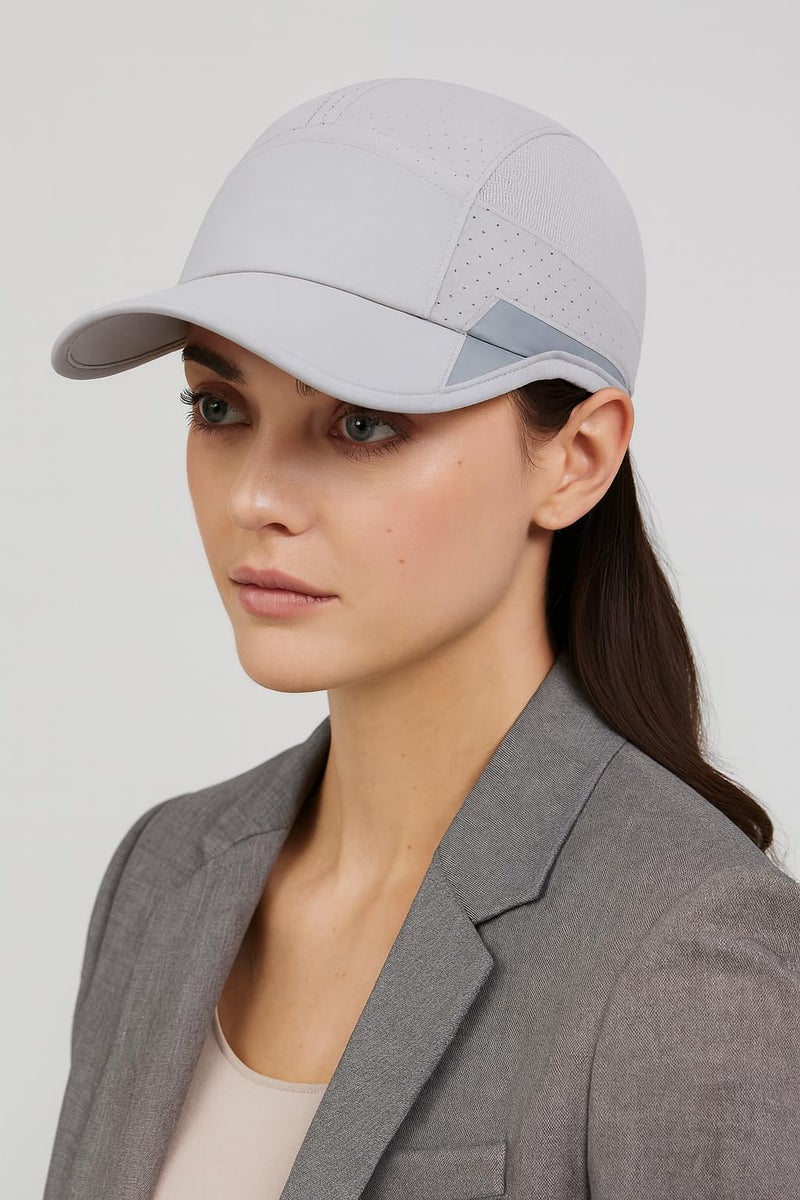 KeepCart Nylon Unstructured Reflective Lightweight Unisex With Stylish Sports Soft Hat Cap (Light Grey), Free Size - Image 5
