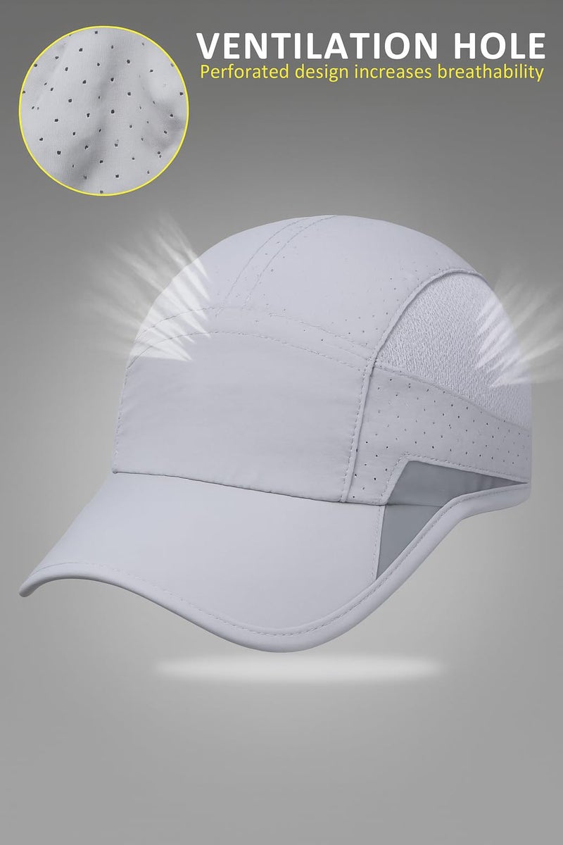 KeepCart Nylon Unstructured Reflective Lightweight Unisex With Stylish Sports Soft Hat Cap (Light Grey), Free Size - Image 2