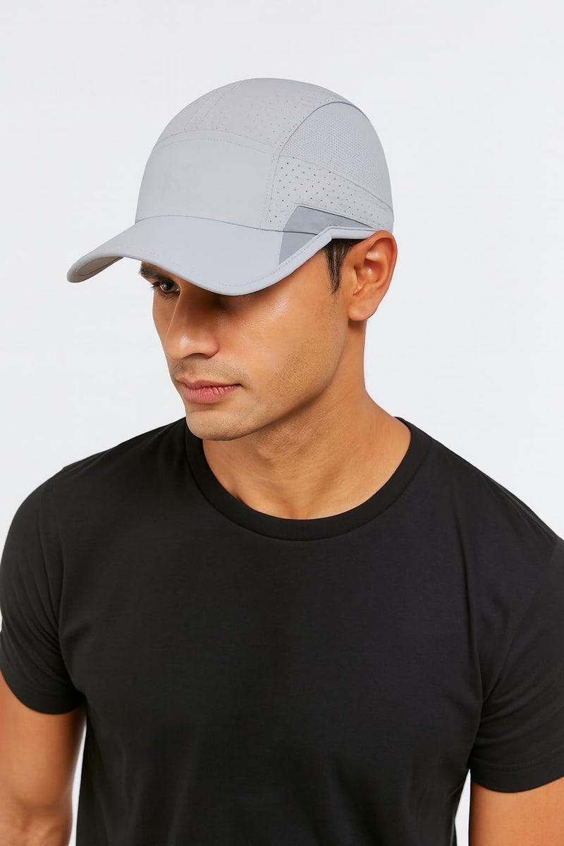 KeepCart Nylon Unstructured Reflective Lightweight Unisex With Stylish Sports Soft Hat Cap (Light Grey), Free Size - Image 3