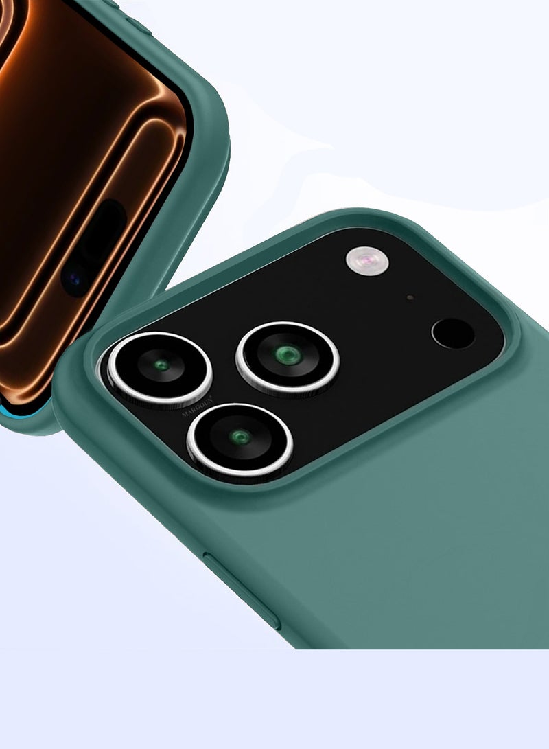 CATANES 3 Packs Silicone Protective Phone Case for iPhone 17 Pro - Soft Anti-Scratch Microfiber Lining Ultra Slim Drop Protection Phone Cover with Two 3D Screen Protectors - Cactus Green - Image 3