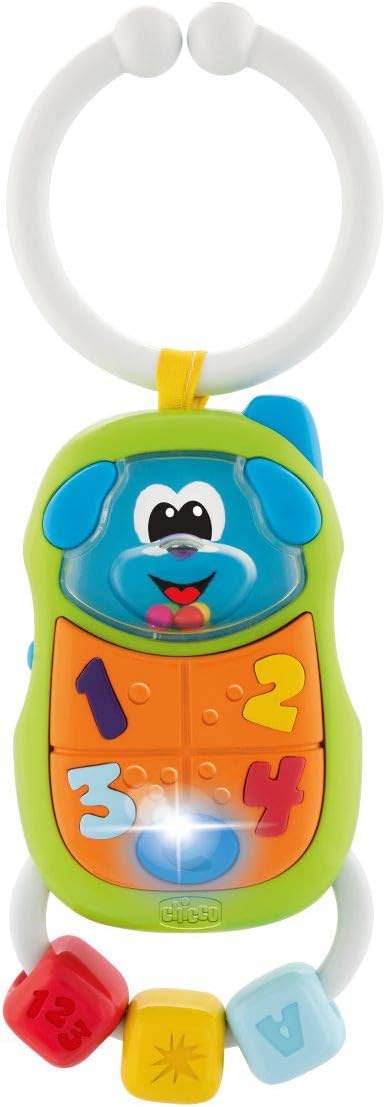 Chicco Puppy Phone Plastic Rattle for Ages 3-18 Months - Image 1