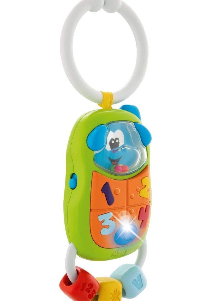Chicco Puppy Phone Plastic Rattle for Ages 3-18 Months - Image 2