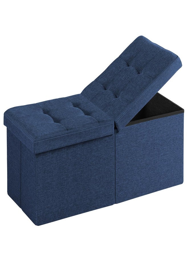 Snuvid 35 Inches Storage Ottoman for for Bedroom, Blue - Image 1