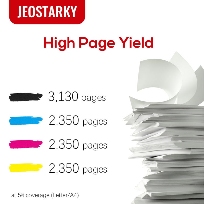 Jeostarky Compatible Canon 067H 067 Toner Cartridge Set Replacement for Canon 067H Compatible for Color ImageClass MF656Cdw LBP632Cdw MF654Cdw MF653Cdw LBP633Cdw MF650C LBP630C MF652Cw Printer 4 Pack - Image 5
