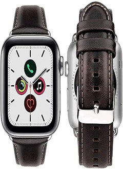 Generic iBazal Compatible with Apple Watch Band 49mm 45mm 44mm 42mm,Genuine Leather Bands Replacement Strap for iWatch Ultra Series 8 7 6 SE 5 4 3 2 1 Sports&Edition Men Women -42/44/45/49mm Coffee