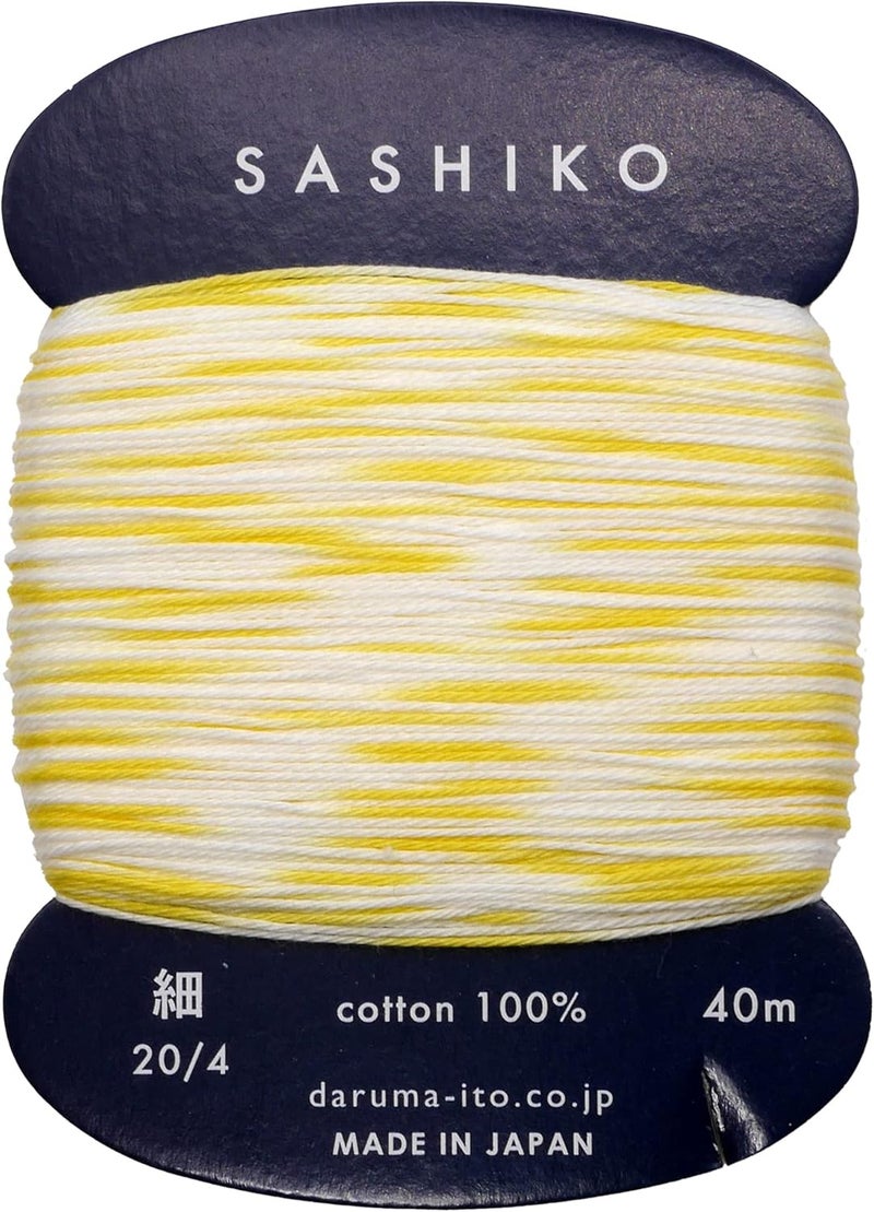 Daruma Yokota Sashiko Thread Single and Variegated Color (Lemon Squash, Thin 40M Card) - Image 1