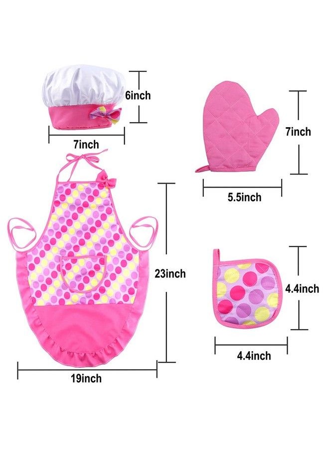 INNOCHEER - Kids Kitchen Cooking Playing Set 38 Pcs Kids Aprons For Girls Toddler Chef Hat Apron Dress Up Chef Costume Kids Baking Gift For 3 4 5 6 Year Old Girls Boys - Image 1