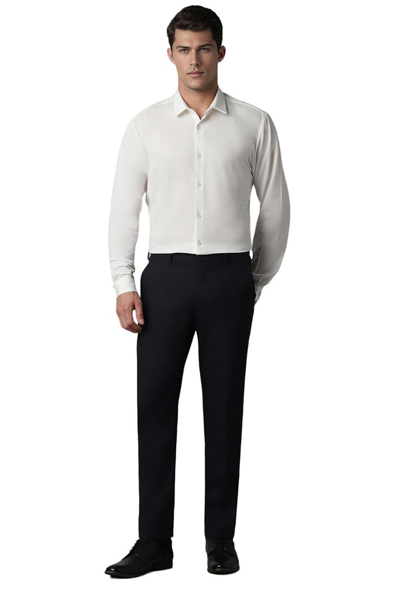 Louis Philippe Men's Mid Rise Slim Pants (LPTFMSSB239326_Navy - Image 5
