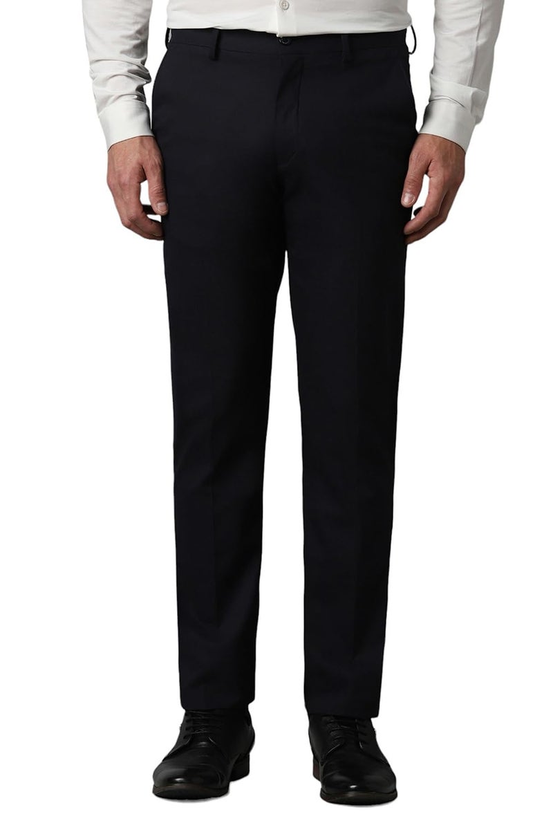 Louis Philippe Men's Mid Rise Slim Pants (LPTFMSSB239326_Navy - Image 1