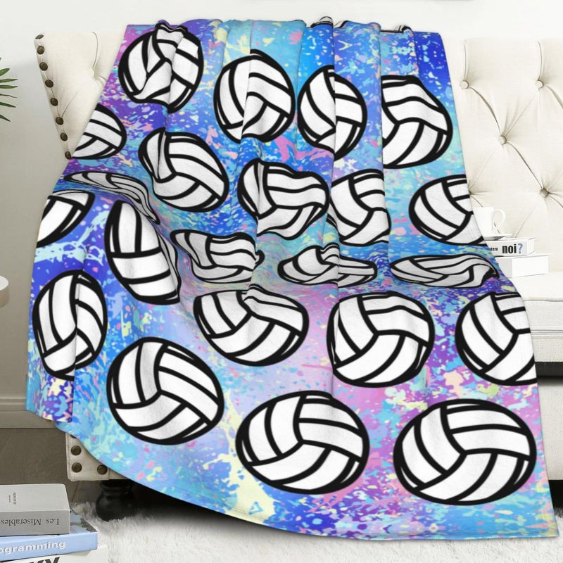 Niopos Volleyball Blankets Volleyball Gifts for Girls 8-12 Volleyball Ball Lovers Soft Kids Throw Blankets Girls Women Volleyball Stuff (Colorful  50x60 inch  Volleyball) - Image 1