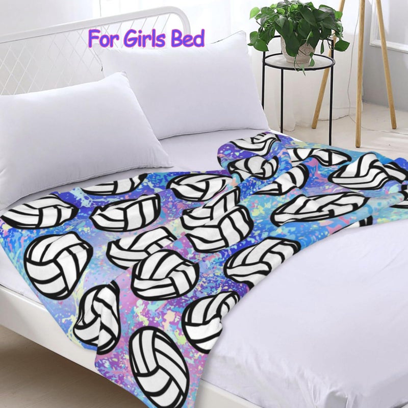 Niopos Volleyball Blankets Volleyball Gifts for Girls 8-12 Volleyball Ball Lovers Soft Kids Throw Blankets Girls Women Volleyball Stuff (Colorful  50x60 inch  Volleyball) - Image 5