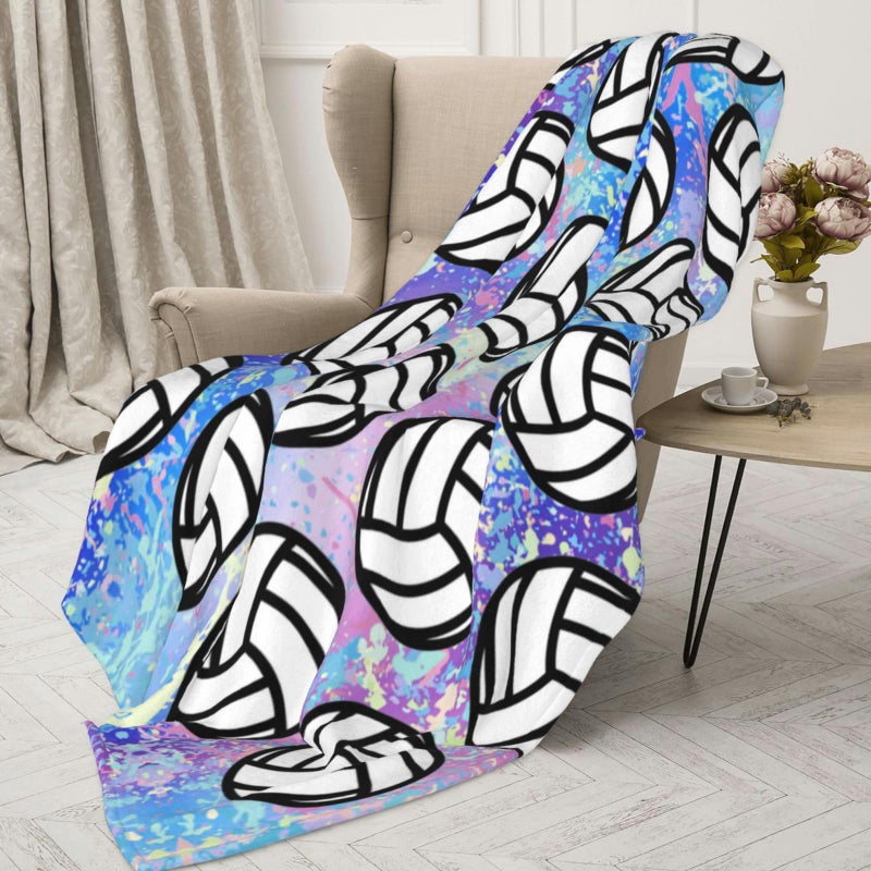 Niopos Volleyball Blankets Volleyball Gifts for Girls 8-12 Volleyball Ball Lovers Soft Kids Throw Blankets Girls Women Volleyball Stuff (Colorful  50x60 inch  Volleyball) - Image 4