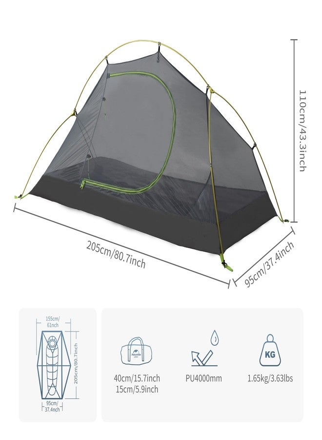 Naturehike Bikepacking 1 Person Tent, Waterproof Easy Set up Free Standing Single Person Tent, Lightweight Backpacking Tent for 1 Person, One Person Tent with Footprint Included - Image 2