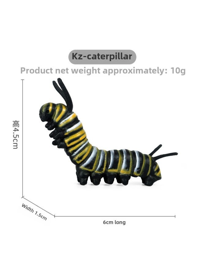 Children's Realistic Insect Toy Animal Models Honeybee Spider Dragonfly Butterfly Centipede Grasshopper Ant Lizard Figurines-Color:KZ Caterpillar  - Image 1