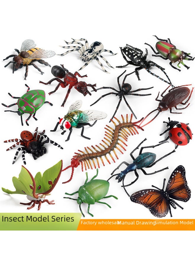 Children's Realistic Insect Toy Animal Models Honeybee Spider Dragonfly Butterfly Centipede Grasshopper Ant Lizard Figurines-Color:KZ Caterpillar  - Image 3