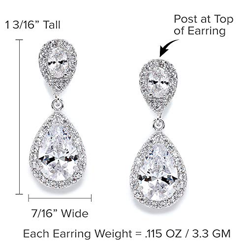 Mariell Cubic Zirconia Crystal Teardrop Dangle Bridal and Wedding Earrings, CZ Jewelry for Brides, Bridesmaids, Homecoming, Prom and Dressy Everyday Wear - Image 5
