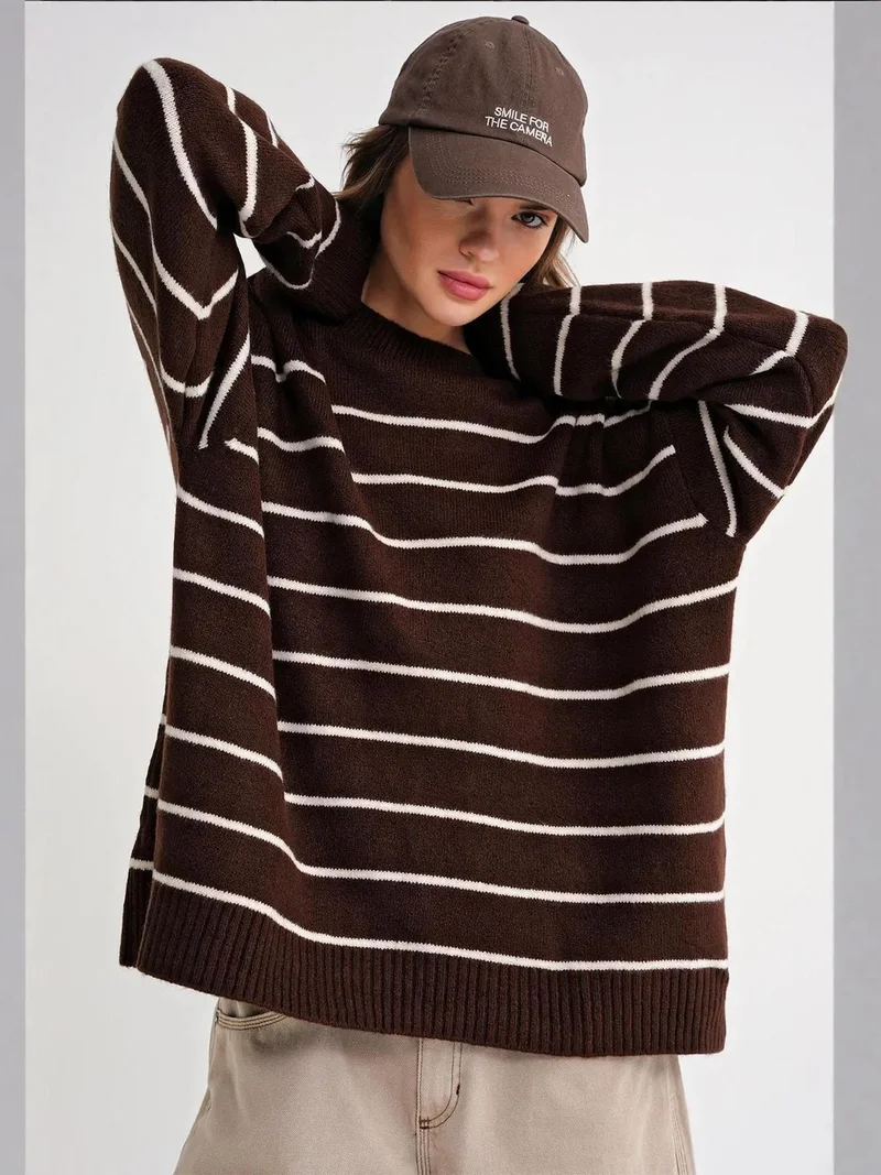 MixRay Mixray Striped Knit Pullover Sweater