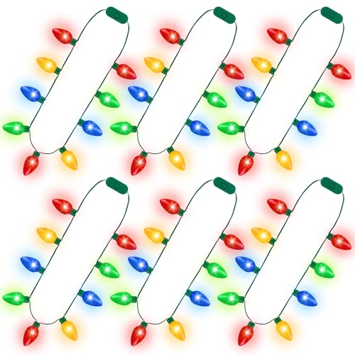 Blowata 100PCS Christmas Necklace 3 Glow Modes Christmas Accessories with 9 Bulbs Ugly Sweater Lights Necklaces for Light up Xmas Decorations Xmas Supplies New Year Ugly Sweater Family Party Decor - Image 1