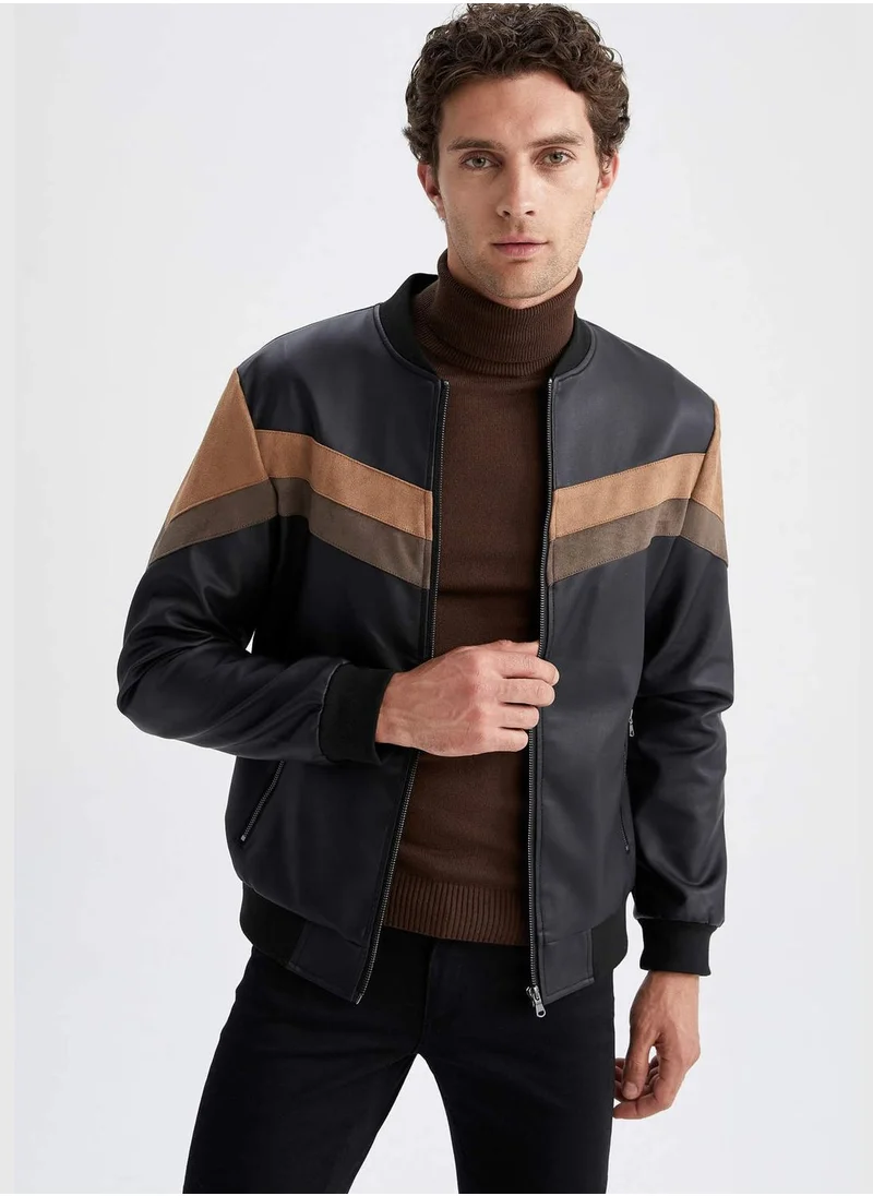 DeFacto Long Sleeve Block Colour Zippered Jacket