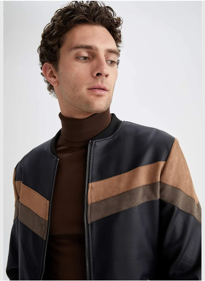 DeFacto Long Sleeve Block Colour Zippered Jacket