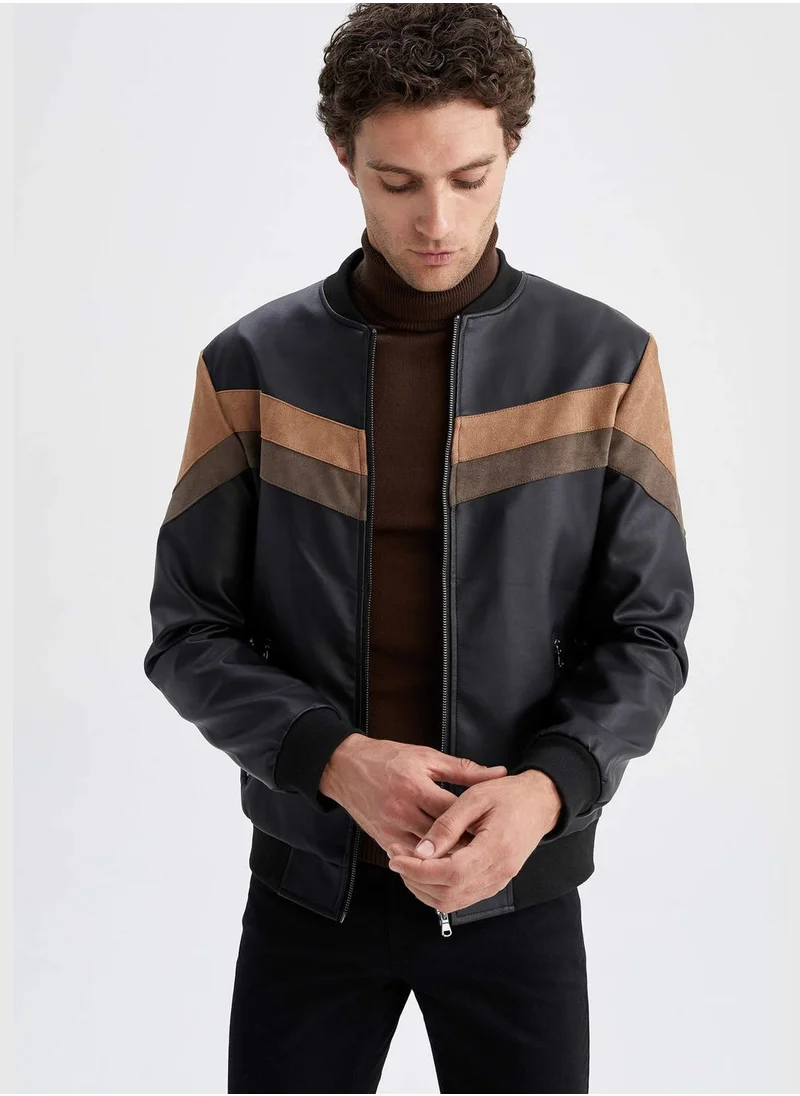 DeFacto Long Sleeve Block Colour Zippered Jacket